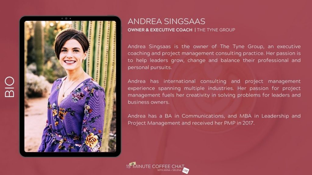 Andrea Singaas Bio for Project managment tips
